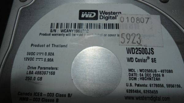 HD Western Digital 250GB Sata